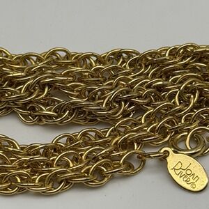 Vintage Joan Rivers Necklace 30" Long Gold Tone Rope Chain
